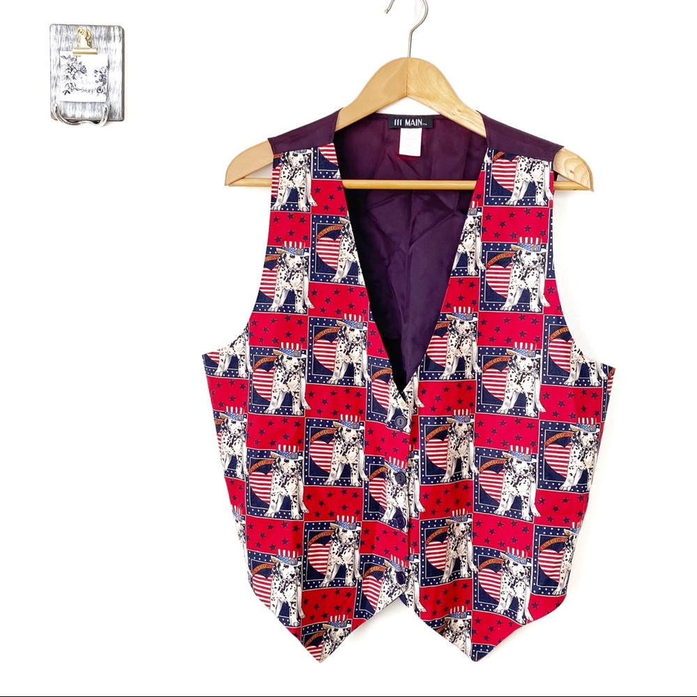 Vintage American Patriot Old Glory Dog Vest Large